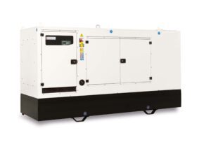 Perkins 150KVA Generator by Ferbo Italy, model FE165 P-S, prominently featured against a simple backdrop