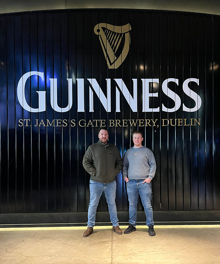 Image of Daniel and Samuel. At the Guinness brewery Ireland.