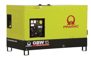 GBW15 Pramac diesel generator, showcasing a 15kva power output, designed for consistent energy provision and reliability