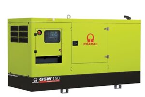 Pramac GSW150P Silent Diesel Generator displaying a 137KVA 3-phase power capability