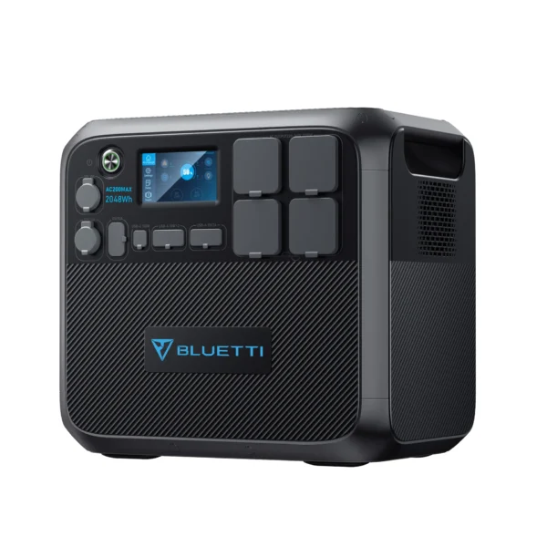 Alternative text: Bluetti AC200MAX 2,200W Expandable Portable Power Station, offering versatile and expandable power solutions for outdoor adventures, emergencies, and off-grid living