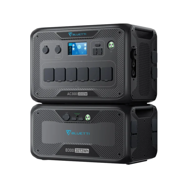 Bluetti AC300 + B300 3,000W portable power station, offering a reliable and versatile power solution for outdoor activities, emergencies, camping, and off-grid living