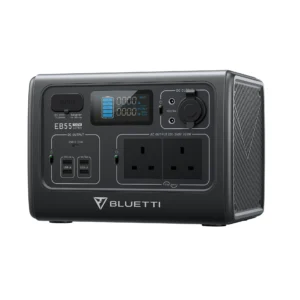 Alternative text: Bluetti EB55 700W Portable Power Station, offering compact and reliable power solutions for outdoor adventures, emergencies, and off-grid living.