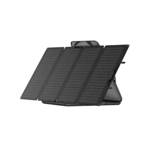 Alternative text: EcoFlow 160W Portable Solar Panel, designed to efficiently capture solar energy for charging portable power stations and devices in outdoor environments, emergencies, and off-grid situations