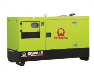 Pramac GDW45Y:FS2 Silent Diesel Generator, a 41KVA 3-phase unit engineered for quiet operation, ideal for applications requiring dependable power supply.