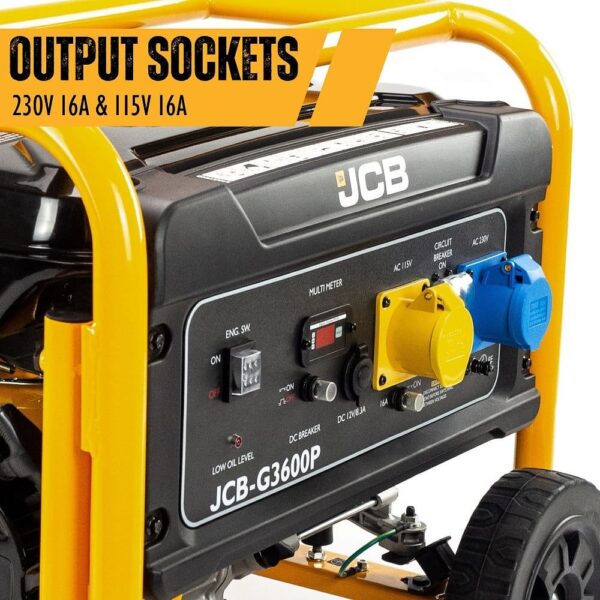 JCB-G3600P petrol generator with two output socket