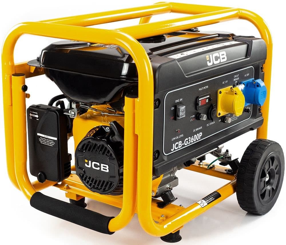 JCB-G3600P petrol site generator, suitable for construction sites, outdoor events, and emergency power backup