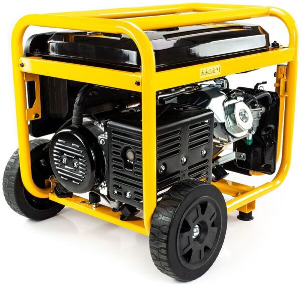 Side view of the JCB-G8000PE petrol generator, showcasing its compact design and rugged construction for reliable power generation